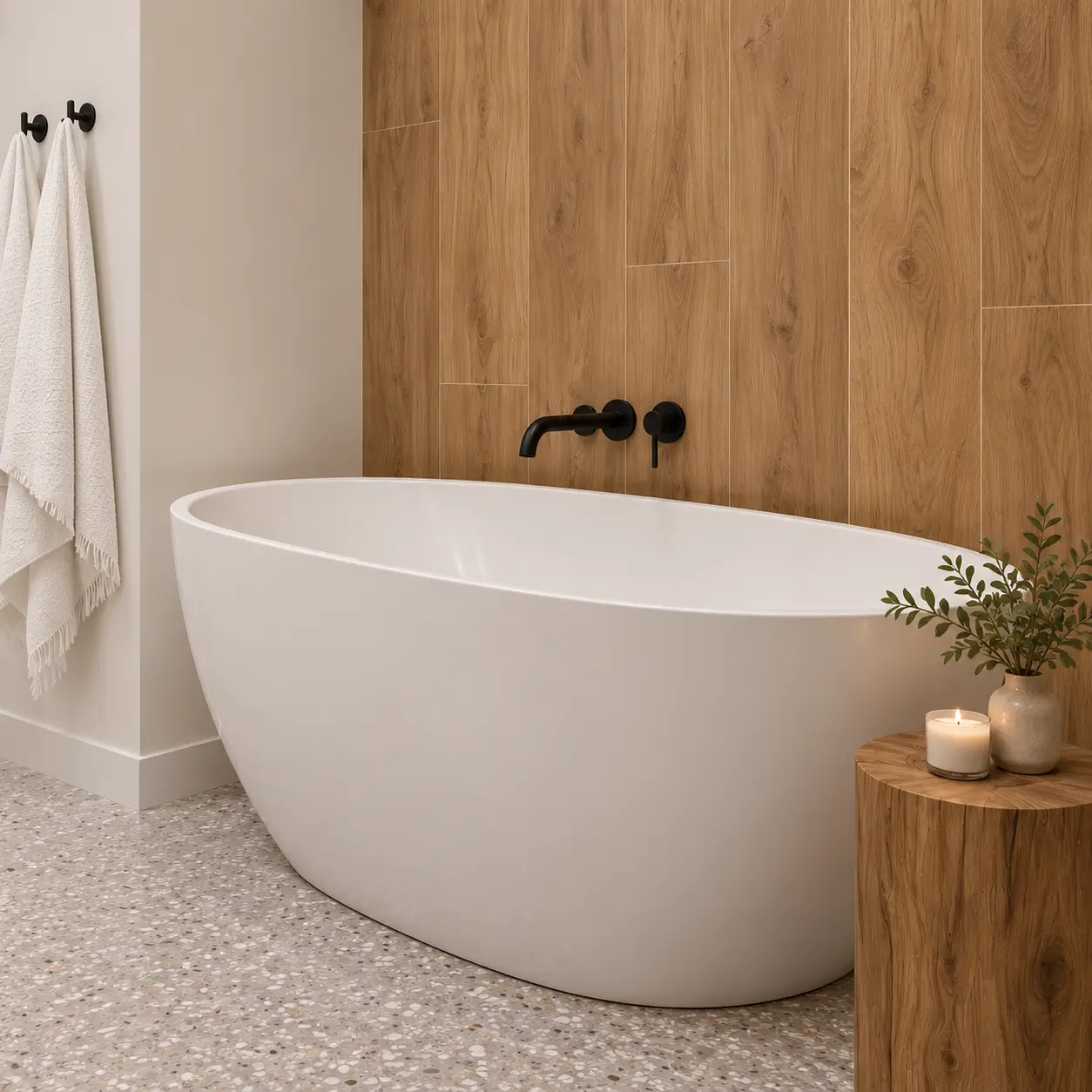 The Terrazzo and Oak Bath Slider 2